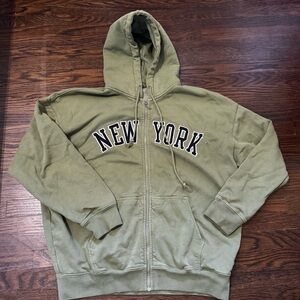 Brandy Melville Sage Green New York Zip Up